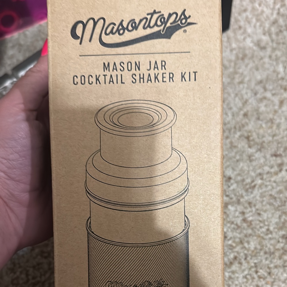 Mason Jar Cocktail Shaker Kit - Brown